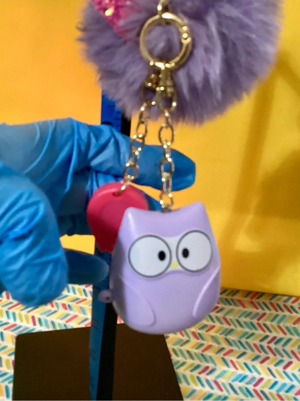 NWOT - Backpack Charms ! LED Flashlight & Alarm included!! Pur Owl Alm
